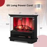 27 Inches Electric Fireplace Heater, Black - Tangkula