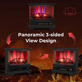 Tangkula 3 Sided Electric Fireplace, No Assembly 27 Inches Freestanding 4780 BTU Fire Place with Mantel