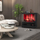 27 Inches Electric Fireplace Heater, Black - Tangkula