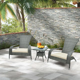 Tangkula 3-Piece Wicker Adirondack Set, Ergonomic Oversized Rattan Chairs