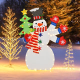 Tangkula 4 FT Lighted Christmas Snowman, Lighted Standing Snowman Sign