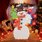 Tangkula 4 FT Lighted Christmas Snowman, Lighted Standing Snowman Sign