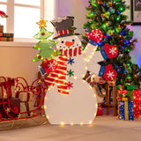 Tangkula 4 FT Lighted Christmas Snowman, Lighted Standing Snowman Sign