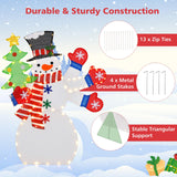 Tangkula 4 FT Lighted Christmas Snowman, Lighted Standing Snowman Sign