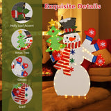 Tangkula 4 FT Lighted Christmas Snowman, Lighted Standing Snowman Sign