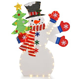 Tangkula 4 FT Lighted Christmas Snowman, Lighted Standing Snowman Sign