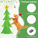 Tangkula 4.5 FT Lighted Dachshund Dog Climbing Christmas Tree Decoration