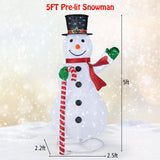 Tangkula 5 FT Pop-up Lighted Christmas Snowman