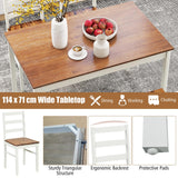 Tangkula 5-Piece Dining Table Set for 4, Farmhouse Solid Wood Dinette Set w/Rubber Wood Legs