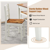 Tangkula 5-Piece Dining Table Set for 4, Farmhouse Solid Wood Dinette Set w/Rubber Wood Legs