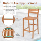 Tangkula 5 Pieces Patio Eucalyptus Wood Bar Set