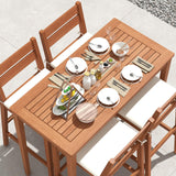 Tangkula 5 Pieces Patio Eucalyptus Wood Bar Set