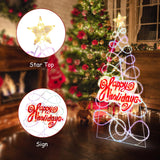 Tangkula 5.6 FT Multi-Color Changing Lighted Christmas Tree Neon Sign