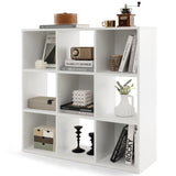 Tangkula 9-Cube Bookshelf, Wooden Open Bookcase