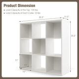 Tangkula 9-Cube Bookshelf, Wooden Open Bookcase