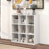 Tangkula 9-Cube Bookshelf, Wooden Open Bookcase