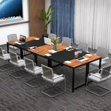 Tangkula 63” x 24” Conference Table, Meeting Table with Metal Frame & Adjustable Foot Pads