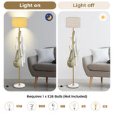 Tangkula Floor Lamp with Coat Rack, Freestanding Lamp with 5 Hooks & Foot Switch