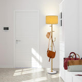 Tangkula Floor Lamp with Coat Rack, Freestanding Lamp with 5 Hooks & Foot Switch