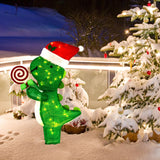 Tangkula 2.4 FT Lighted Christmas Dinosaur Decoration