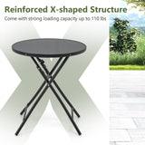 Tangkula 23 Inches Round Folding Table