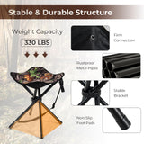 Tangkula 2 Pack Hunting Stool, Heavy-Duty 4 Legged Stool with Camouflage Pattern