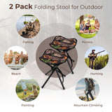 Tangkula 2 Pack Hunting Stool, Heavy-Duty 4 Legged Stool with Camouflage Pattern