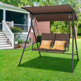 Tangkula 2 Person Porch Swing, Patio Swing with Adjustable Canopy