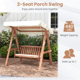 Tangkula 2 Person Porch Swing with Canopy