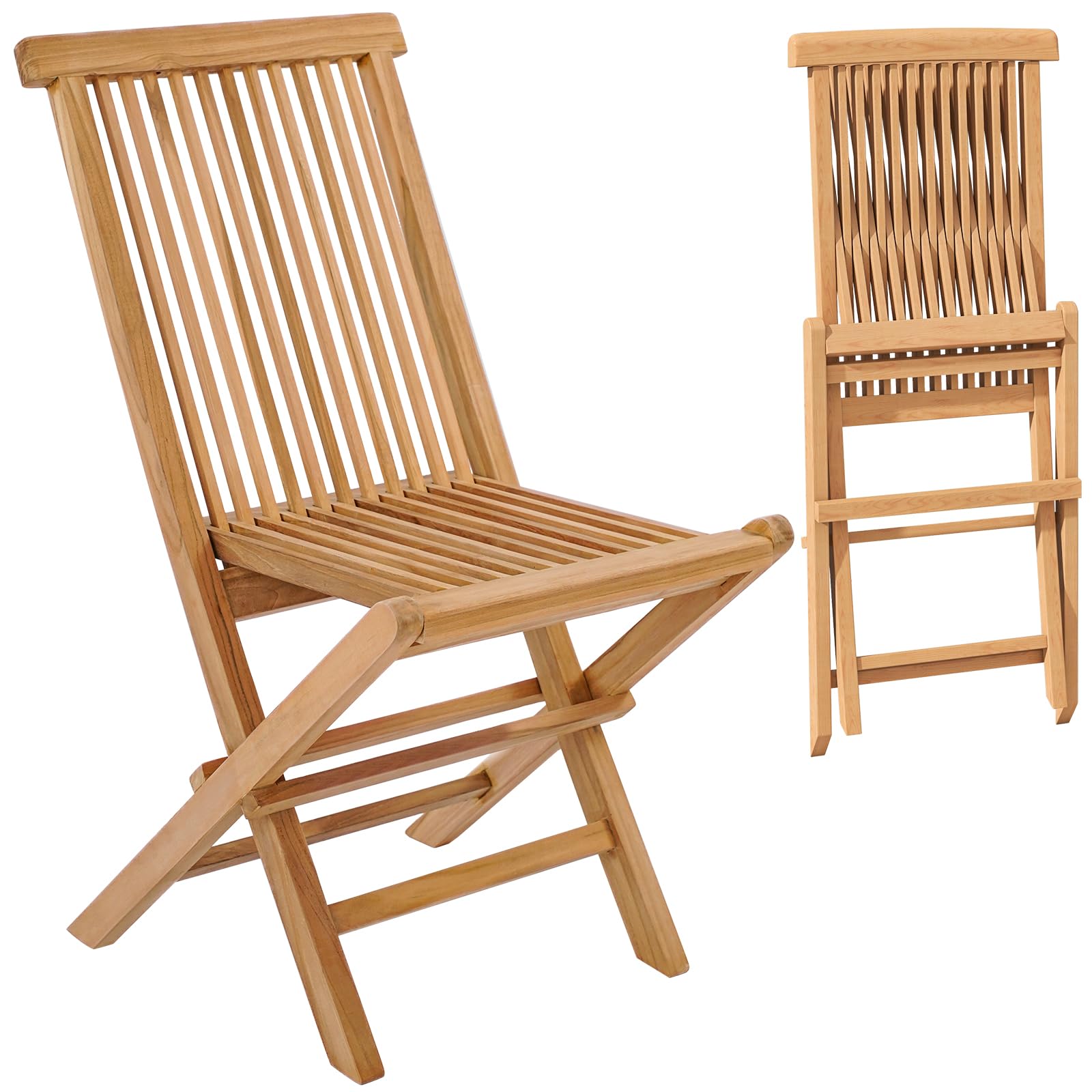  2 Piece Patio Folding Chair - Tangkula