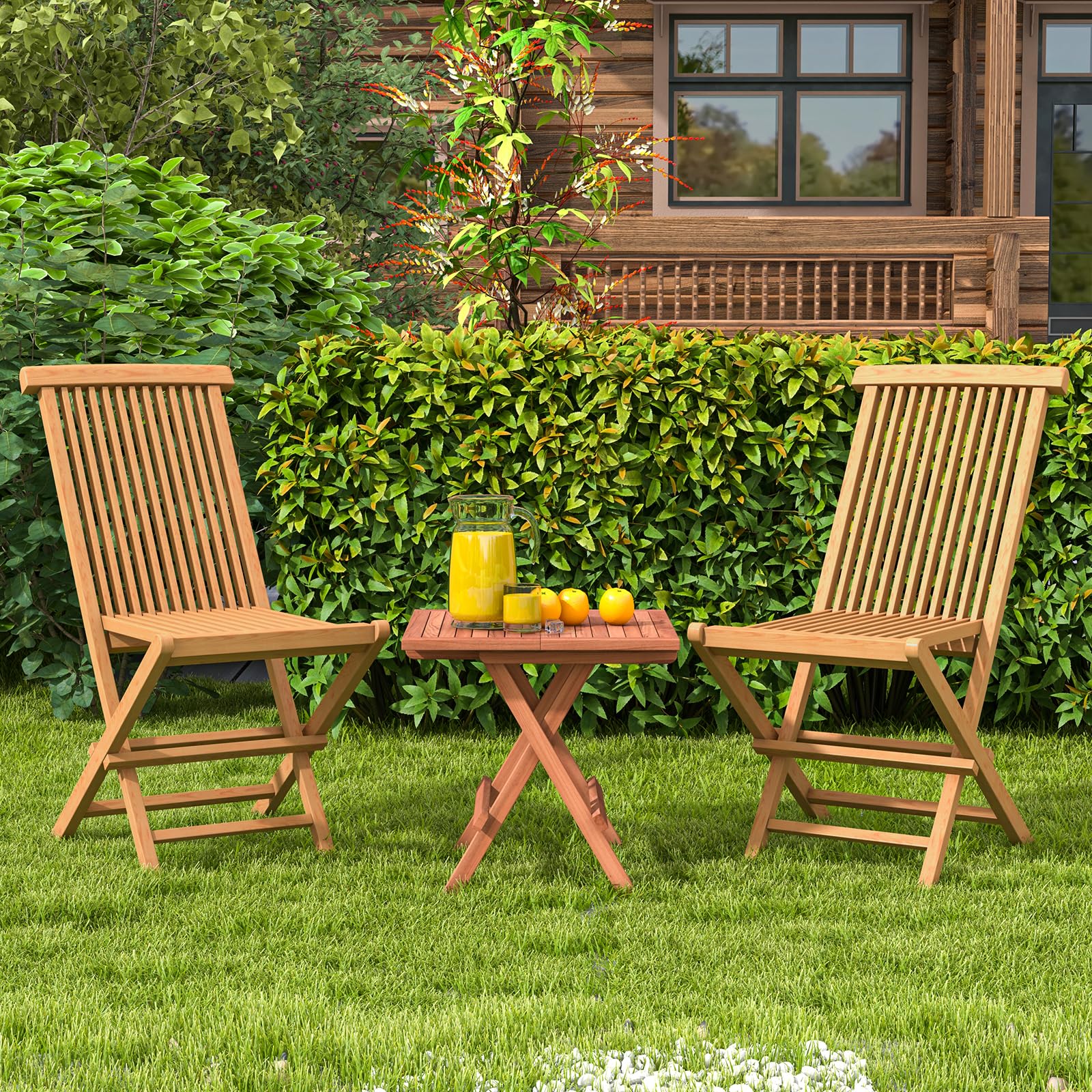  2 Piece Patio Folding Chair - Tangkula