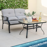 Patio Love Seat Sofa & Table - Tangkula