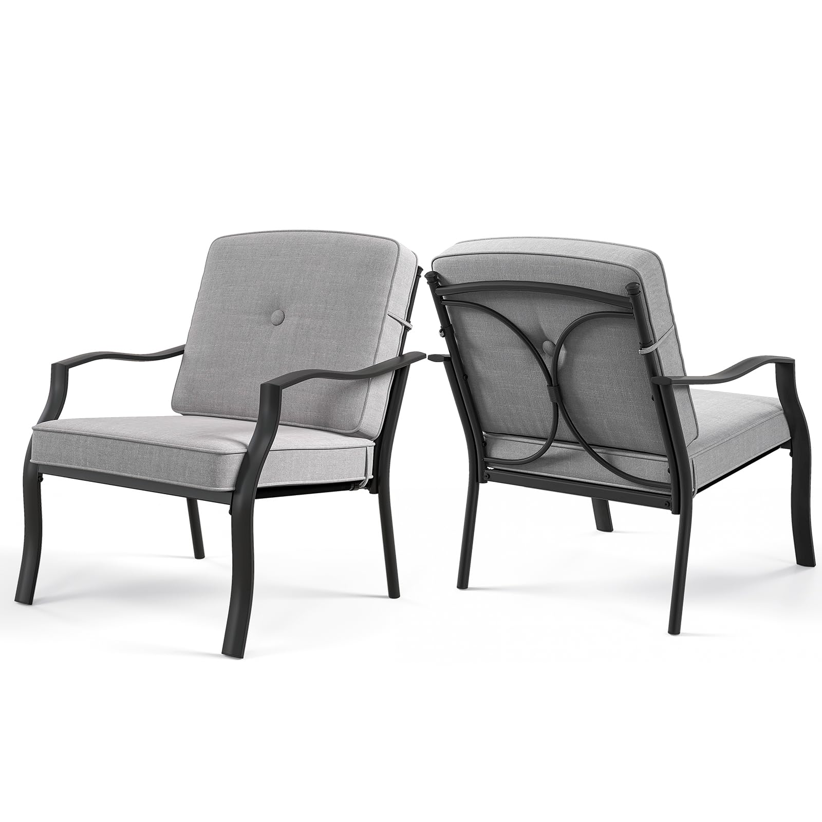 2 Pieces Outdoor Dining Chairs - Tangkula