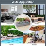Tangkula 2 Pieces Patio Furniture Sofa Set, Patiojoy Wicker Conversation Set with Cushions and Sofa Clips