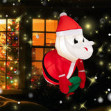 Tangkula 3.5 FT Christmas Lighted Inflatable Santa Claus Broke Out from Window