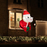 Tangkula 3.5 FT Christmas Lighted Inflatable Santa Claus Broke Out from Window