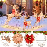 3 Pieces Lighted Christmas Reindeer - Tangkula