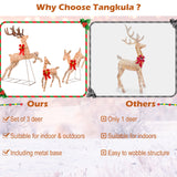 3 Pieces Lighted Christmas Reindeer - Tangkula