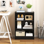 3 Tier Bookcase, Floor Standing Open Bookshelf with 18-Position Adjustable Shelves - Tangkula