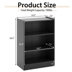 3 Tier Bookcase, Floor Standing Open Bookshelf with 18-Position Adjustable Shelves - Tangkula
