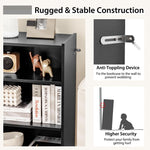 3 Tier Bookcase, Floor Standing Open Bookshelf with 18-Position Adjustable Shelves - Tangkula