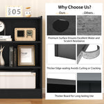 3 Tier Bookcase, Floor Standing Open Bookshelf with 18-Position Adjustable Shelves - Tangkula