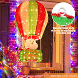 Tangkula 4.5 FT Lighted Christmas Santa Claus with Hot Air Balloon