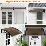 Tangkula Window Awning, Modern Polycarbonate Overhead Door Awning for Rain Snow Sunlight Protection