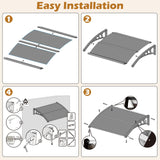 Tangkula Window Awning, Modern Polycarbonate Overhead Door Awning for Rain Snow Sunlight Protection