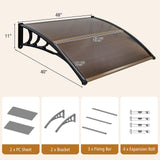 Tangkula Window Awning, Modern Polycarbonate Overhead Door Awning for Rain Snow Sunlight Protection