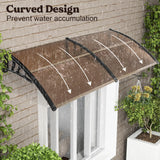 Tangkula Window Awning, Modern Polycarbonate Overhead Door Awning for Rain Snow Sunlight Protection