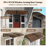 Tangkula Window Awning, Modern Polycarbonate Overhead Door Awning for Rain Snow Sunlight Protection