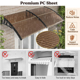 Tangkula Window Awning, Modern Polycarbonate Overhead Door Awning for Rain Snow Sunlight Protection