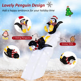 4 FT Lighted Christmas Penguin Slide - Tangkula